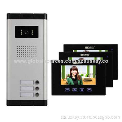 Video Doorphone, Suitable for Multi-family, IR Night Vision Camera and 4.3-inch TFT Indoor Monitor